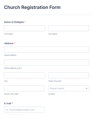 Church Registration Form Template | Jotform