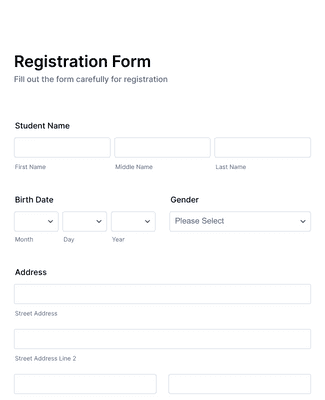 Form Templates: Course Registration Form