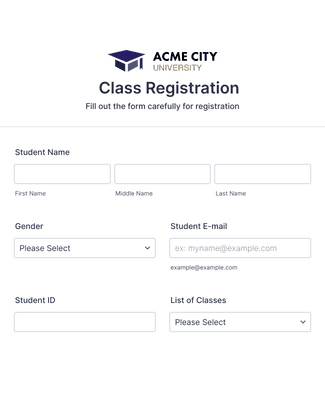 Class Registration Website Examples Online Class Quick Registration Form Template | Jotform