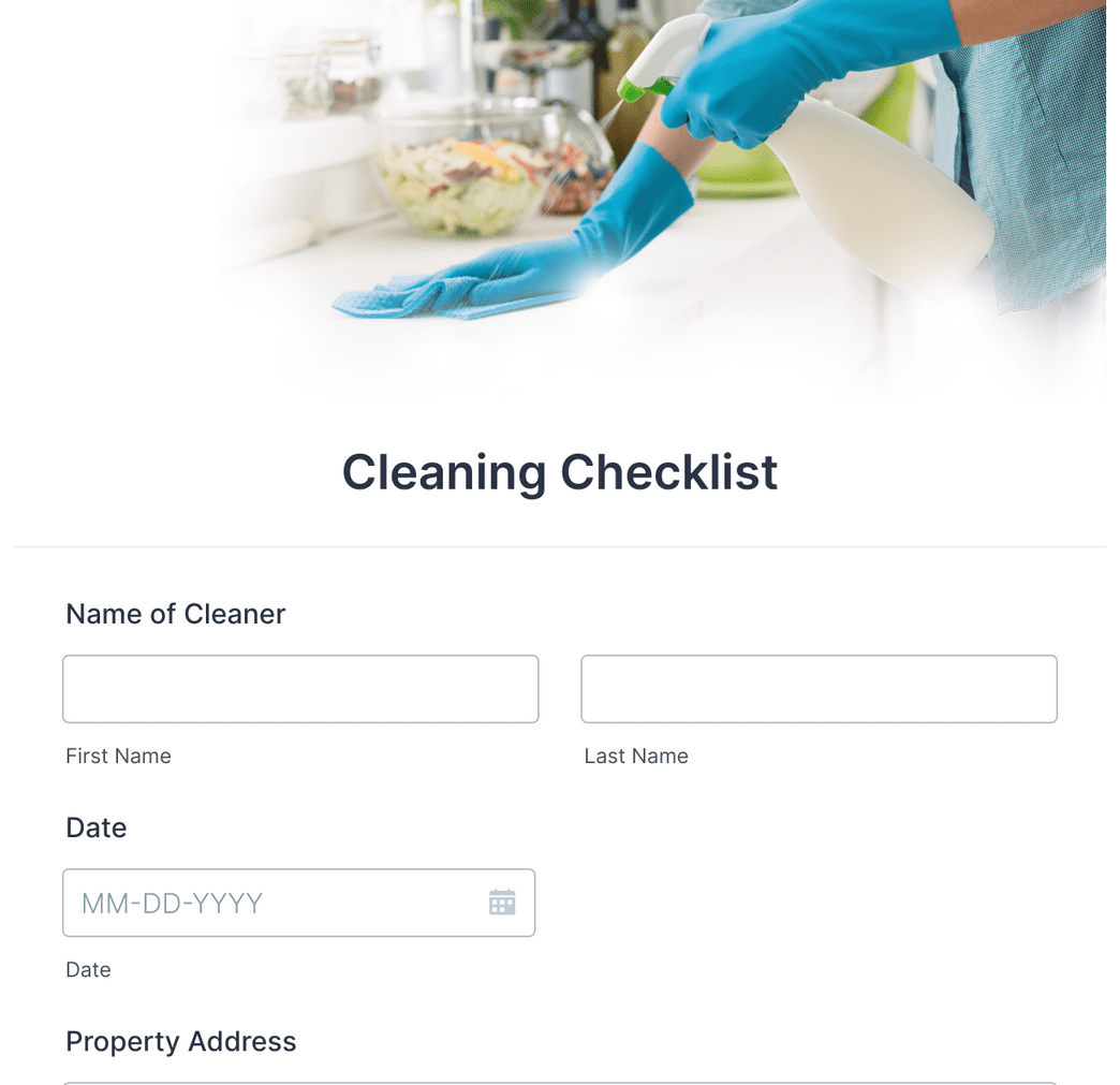 Cleaning Checklist Form Template | Jotform