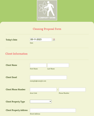 Form Templates: Cleaning Proposal Form