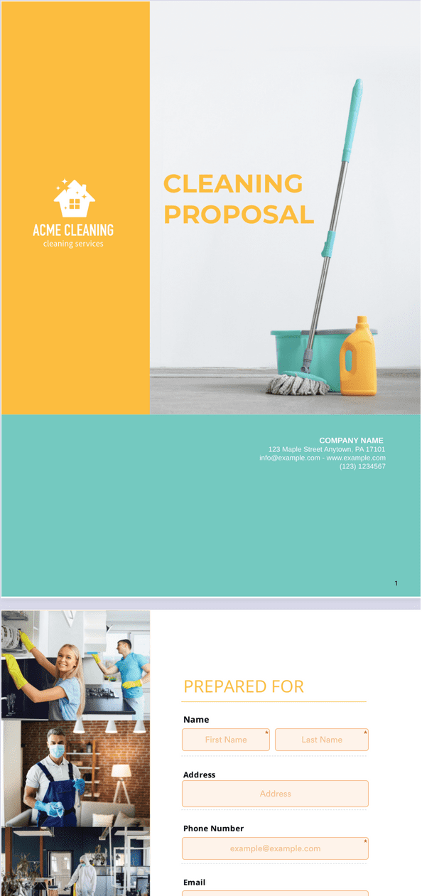 PDF Templates: Cleaning Proposal Template