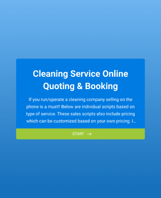 Form Templates: Cleaning Service Online BookingScheduling