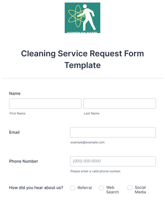 Cleaning Service Request Form Template