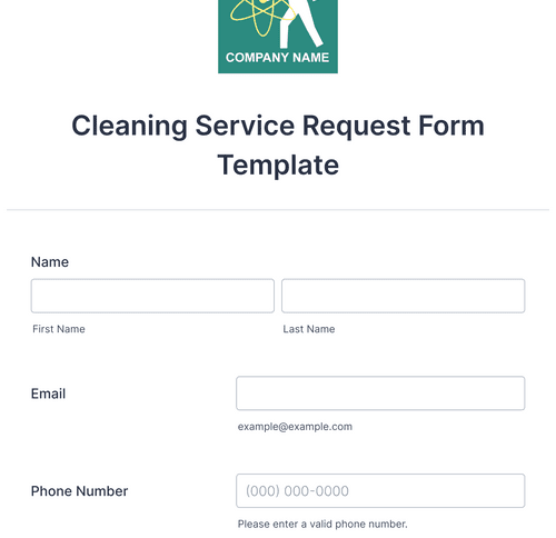 Cleaning Service Request Form Template | Jotform