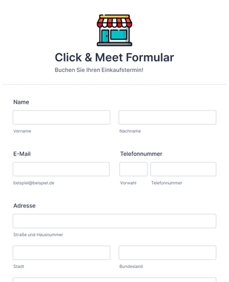 Form Templates: Click & Meet Formular