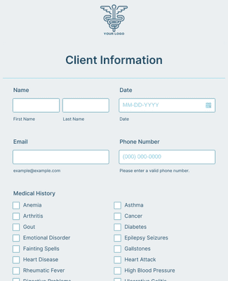 Form Templates: Client History Form