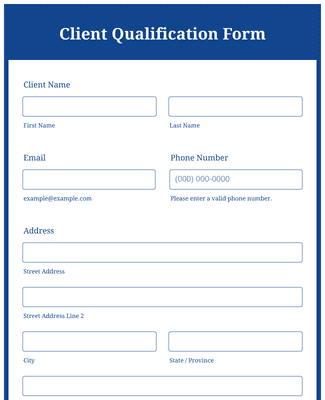 Client Qualification Form Template | Jotform