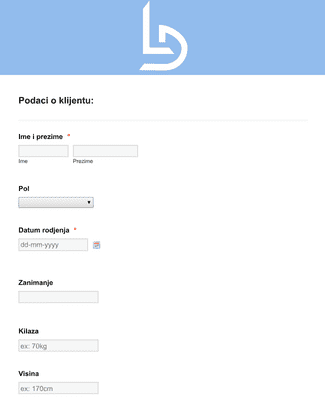 Form Templates: Client Questionnaire in Serbian