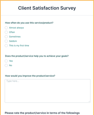 Client Satisfaction Form Template | Jotform