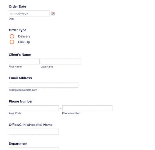 Client Supply Order Form Template | Jotform