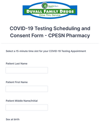 COVID-19 Testing Consent Form - CPESN Pharmacy