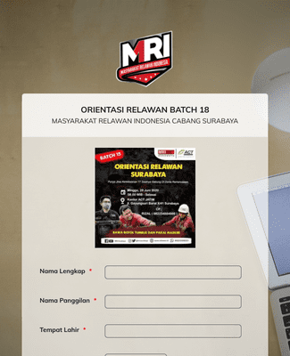 Clone of Formulir Pendaftaran Orientasi Relawan MRI Surabaya Batch 18