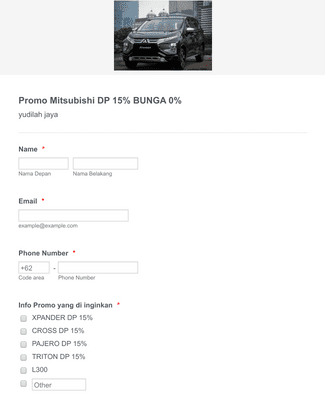 Form Templates: Clone of Promo Mitsubishi DP 15% BUNGA 0%