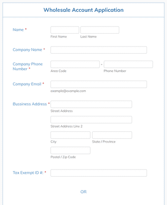 Clone of Wholesale Account Application Form Template | Jotform