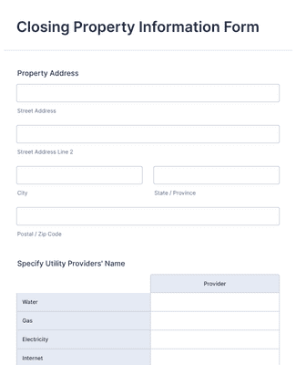 Closing Property Information Form