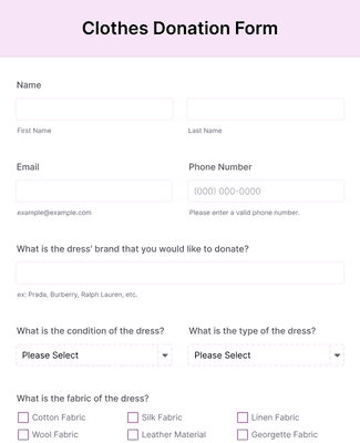 Clothes Donation Form Template | Jotform