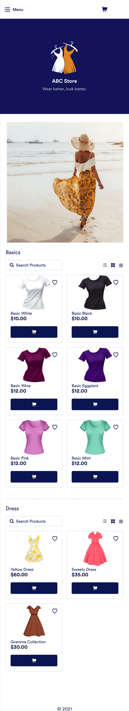 Template clothing-store-app