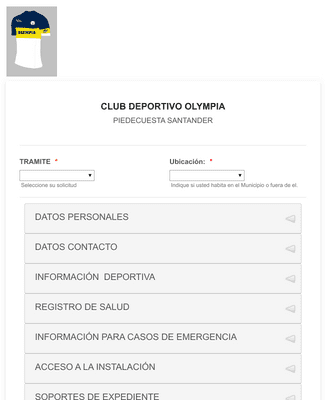 CLUB DEPORTIVO OLYMPIA INSCRIPCION Plantilla de formulario | Jotform