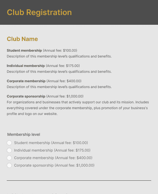 Club Registration Form Template | Jotform