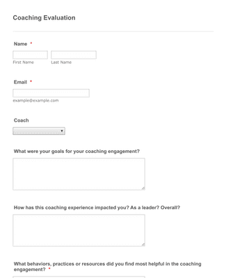 Form Templates: Coaching Evaluation Form
