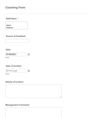 Coaching Form Template | Jotform