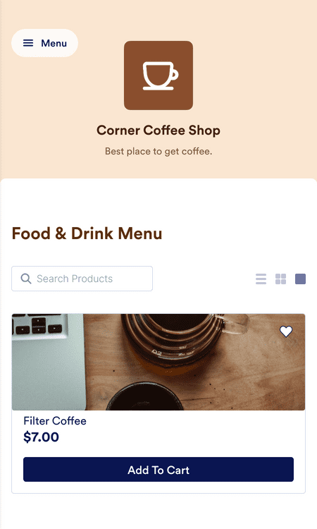 Template coffee-shop-app