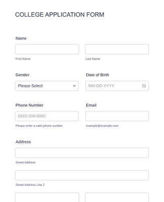 College Application Form Template | Jotform