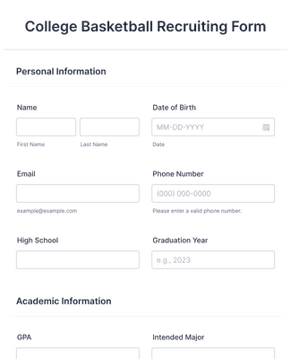 College Basketball Recruiting Form Template | Jotform