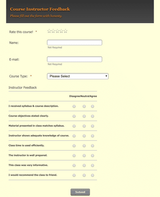 Template college-course-feedback-form