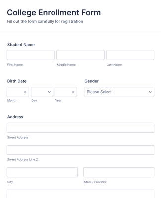 Candidate International Training Service Enrollment Form Template | Jotform
