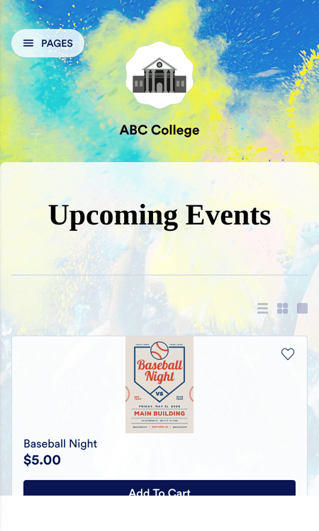 Template college-events-app