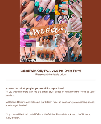 Form Templates: Color Street FALL PRE ORDER NailedItWithKelly