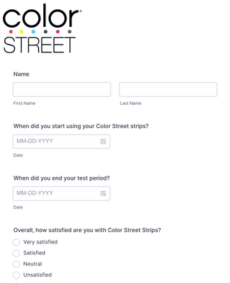 Color Street Product Satisfaction Survey