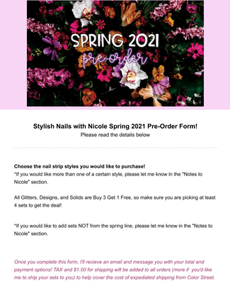 Color Street SPRING 2021 PRE-ORDER - Stylish Nails with Nicole