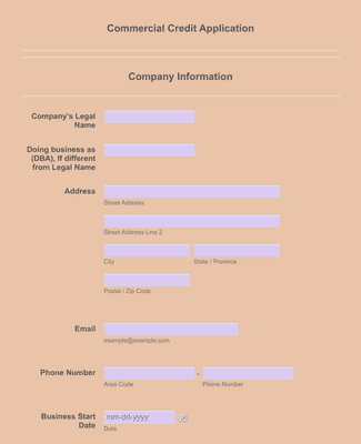 Form Templates: Commercial Credit Application