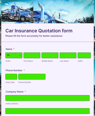 Commercial Insurance Quotation Form Template | Jotform