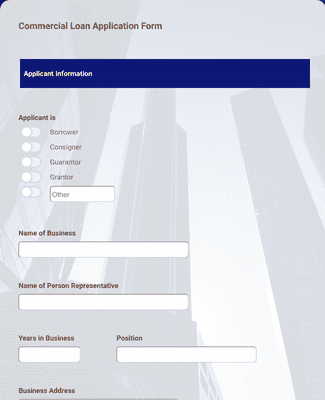 Form Templates: Commercial Loan Application Form