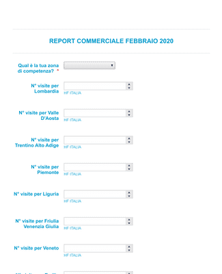 Commercial Report Form in Italian