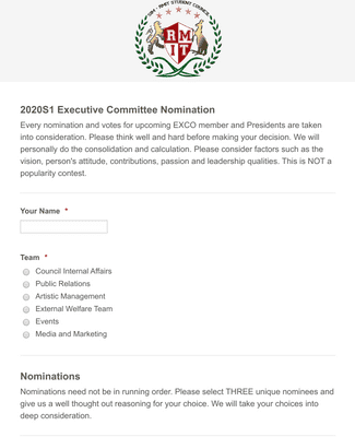 Committee Nomination Form Template | JotForm