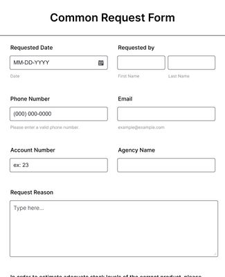 Common Request Form Template | Jotform
