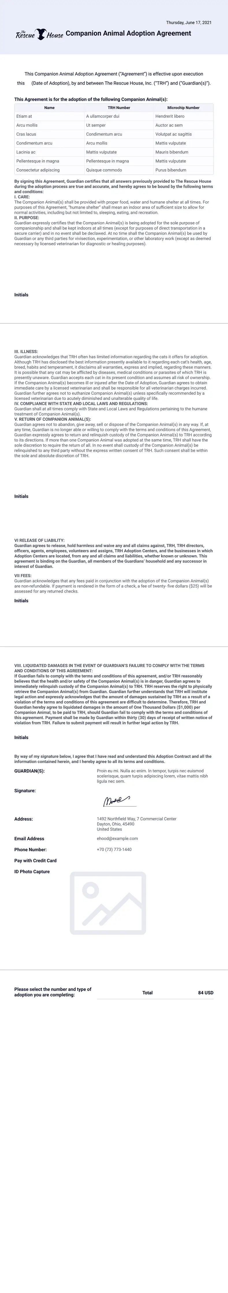 Animal Shelter Form & PDF Templates | Jotform
