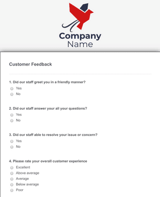 Form Templates: Company Feedback Form