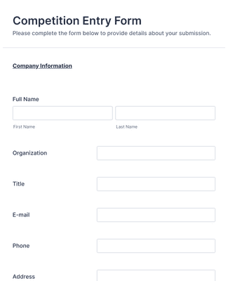 Contest Entry Form Template | JotForm