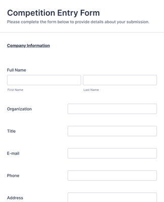 Form Templates: Competition Entry Form