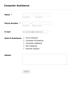 New Server Request Form Template | JotForm
