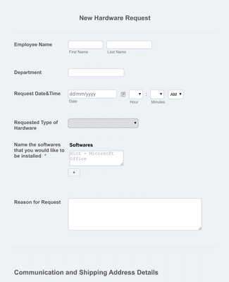 Form Templates: Computer Request Form