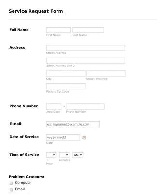 Form Templates: Computer Service Request Form