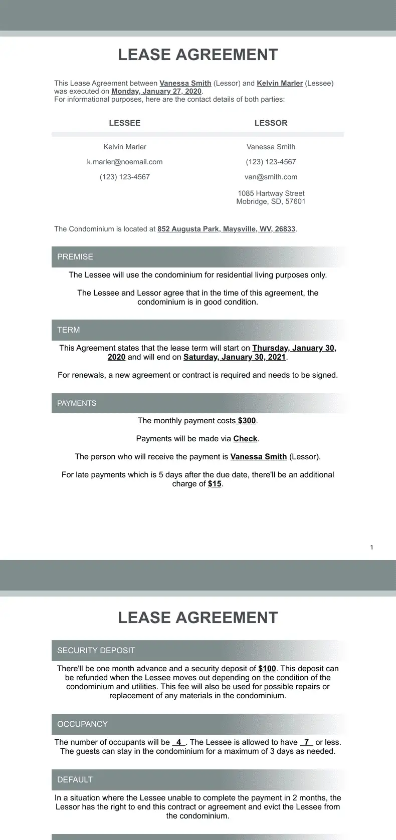Condo Lease Agreement - Sign Templates | Jotform Condo Lease Agreement - Sign Templates | Jotform