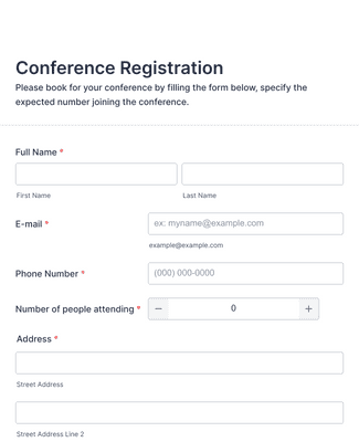 Form Templates: Conference Registration Form with Payment